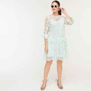 J Crew 3/4 sleeve blue chantilly lace dress  12